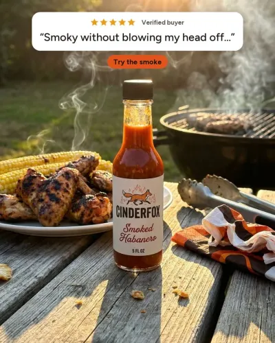 Customer review for Cinderfox: Smoked Habanero hot sauce